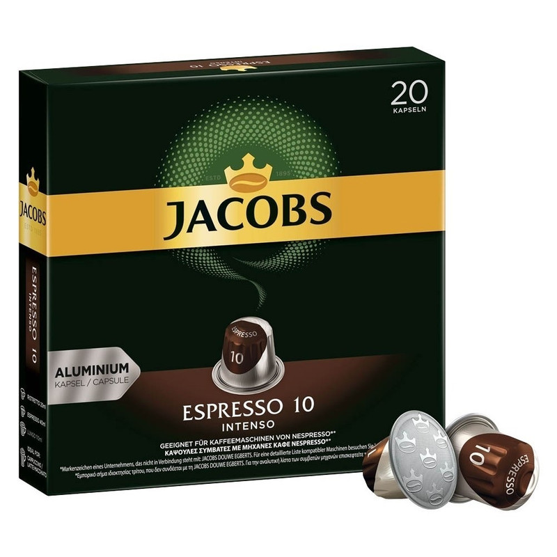 کپسول قهوه اسپرسو اینتنسو جاکوبز بسته 20 عددی