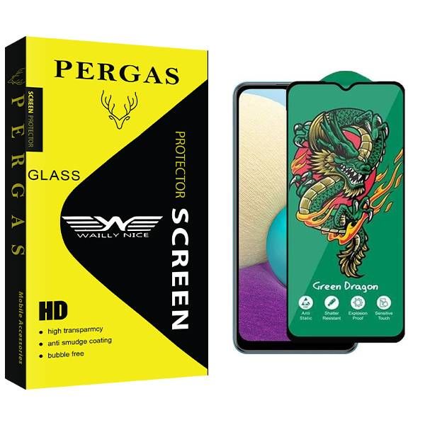 محافظ صفحه نمایش وایلی نایس مدل Pergas Green_Dragon مناسب برای گوشی موبایل سامسونگ Galaxy A02