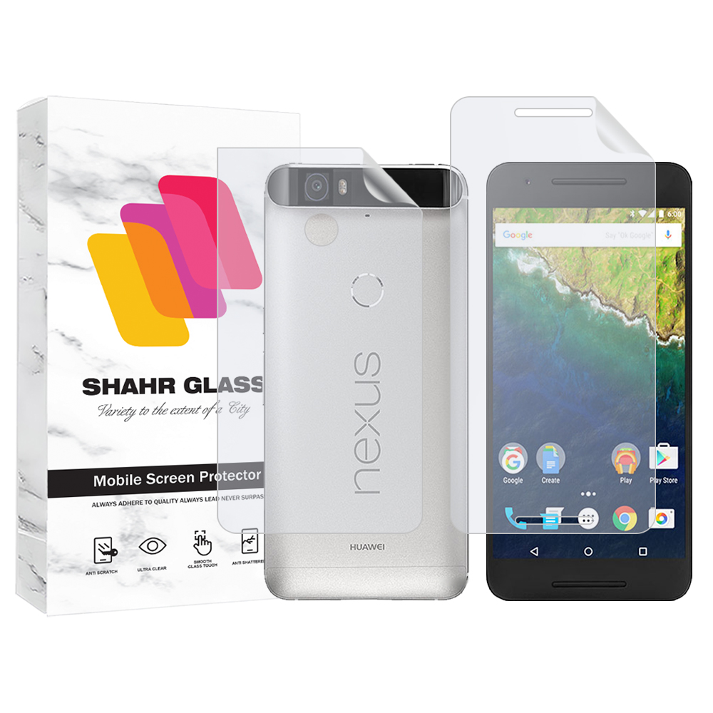 محافظ صفحه نمایش هیدروژل شهر گلس مدل MTNANFBSH مناسب برای گوشی موبایل هوآوی Nexus 6P به همراه محافظ پشت گوشی
