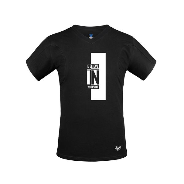 تی شرت آستین کوتاه مردانه تاپیک مدل  نانو آنتی باکتریال ضدتعریق طرح believe