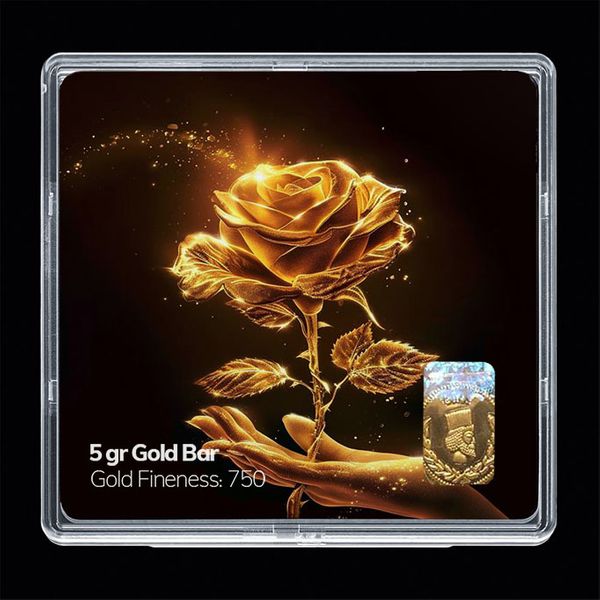 شمش طلا 18 عیار مدوپد مدل گل طلا کد SG11766