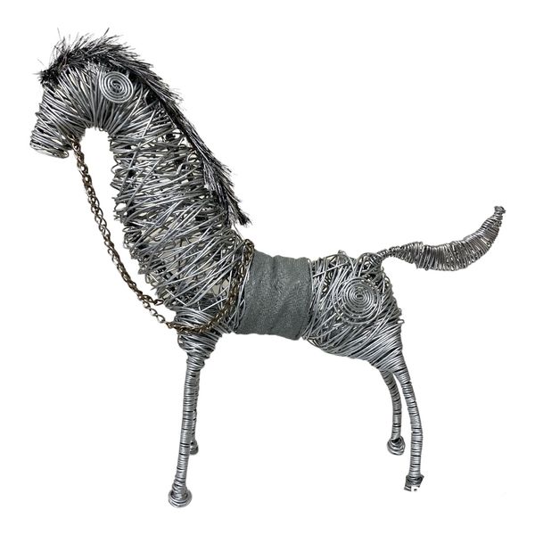 مجسمه مدل اسب یالدار مفتولی