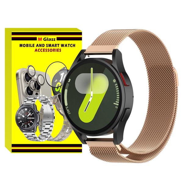 بند ام‌گلس مدل Milanese MG مناسب برای ساعت هوشمند سامسونگ Galaxy Watch FE