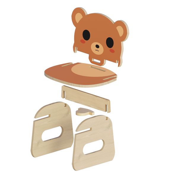 صندلی کودک مدل باغ وحش چوبی طرح خرس