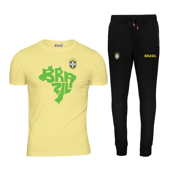 ست تی شرت و شلوار ورزشی مردانه پاتیلوک طرح برزیل کد 400101