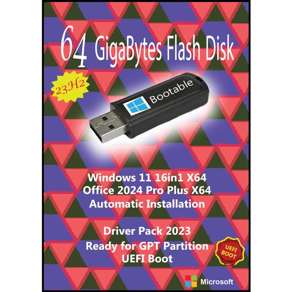 سیستم عامل Windows 11 23H2 16in1 X64 UEFI - Driver Pack Offline - Office 2024  نشر مایکروسافت