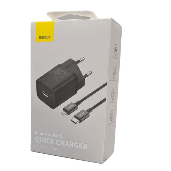 شارژر دیواری 20 وات بیسوس مدل Quick Charger 20W به همراه کابل لایتنینگ