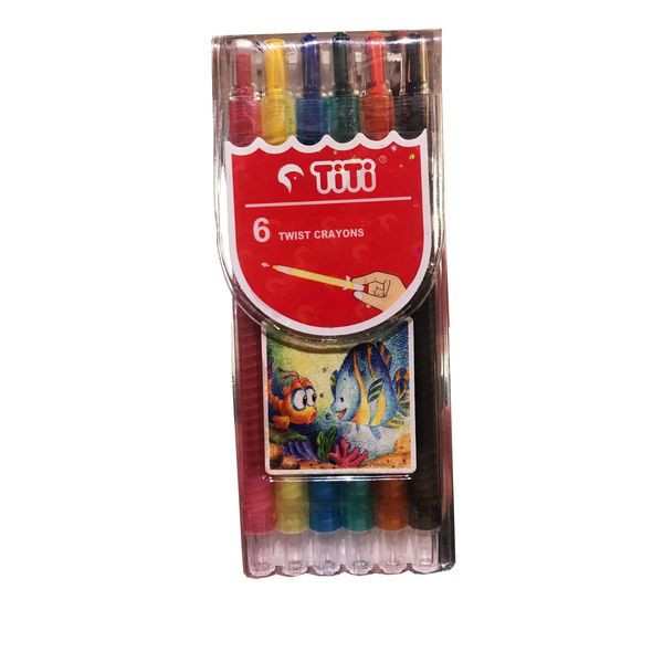 مداد شمعی 6 رنگ تی تی مدل twist crayons