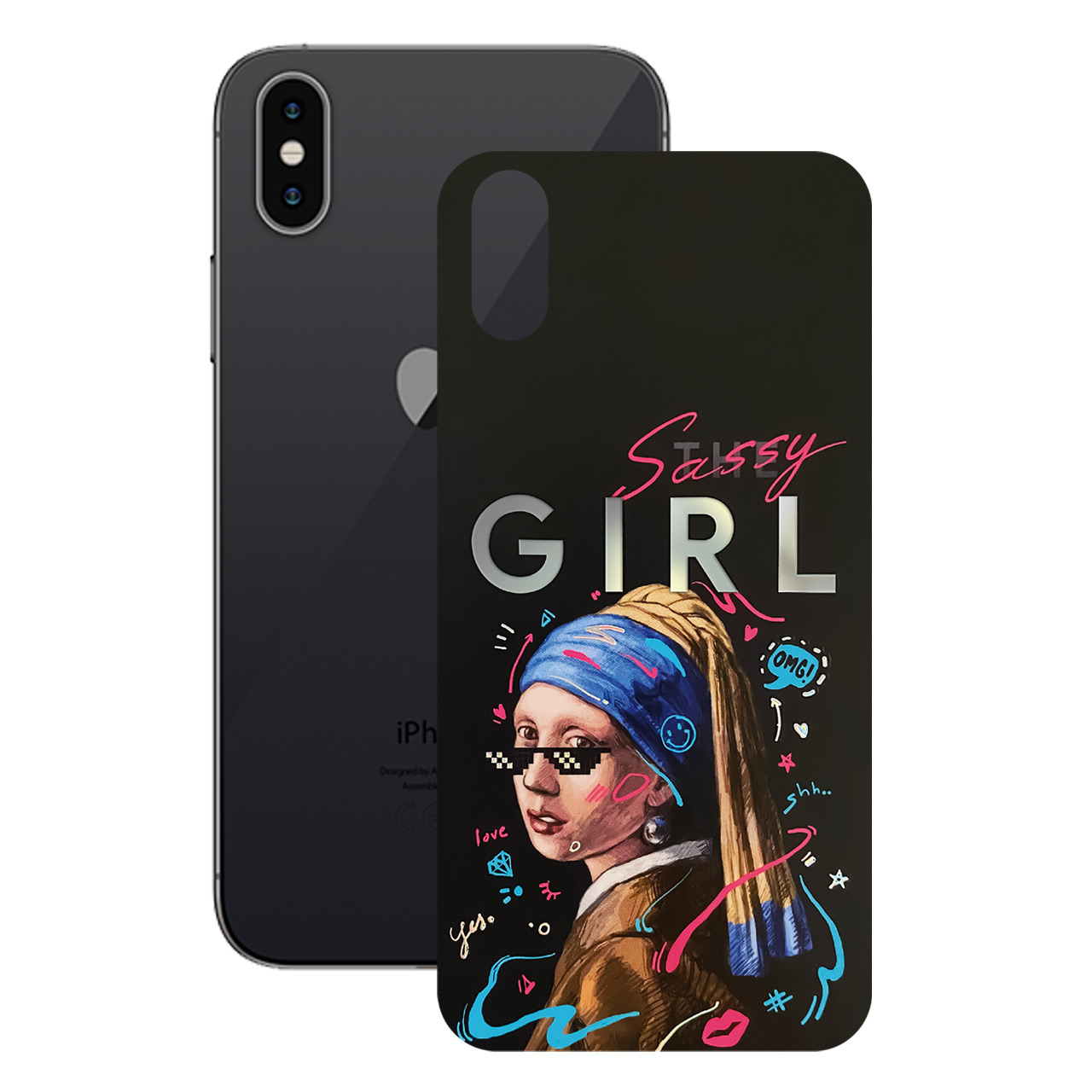 برچسب پوششی راک اسپیس طرح Girl مناسب برای گوشی موبایل اپل iPhone XS