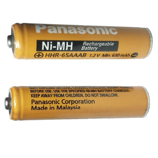 باتری نیم قلمی قابل شارژ تلفن بی سیم پاناسونیک مدل Ni-MH/HHR-65AAAB بسته دو عددی