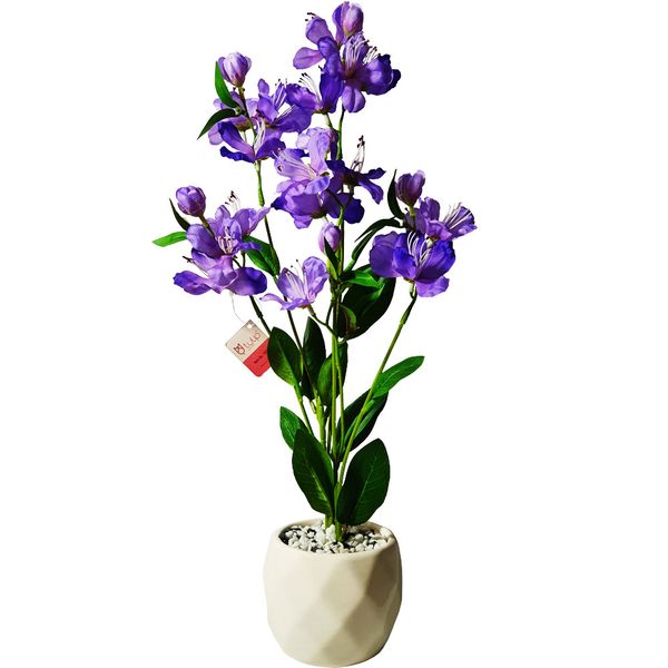 گلدان به همراه گل مصنوعی تولیپ مدل آلسترومریا کد 02