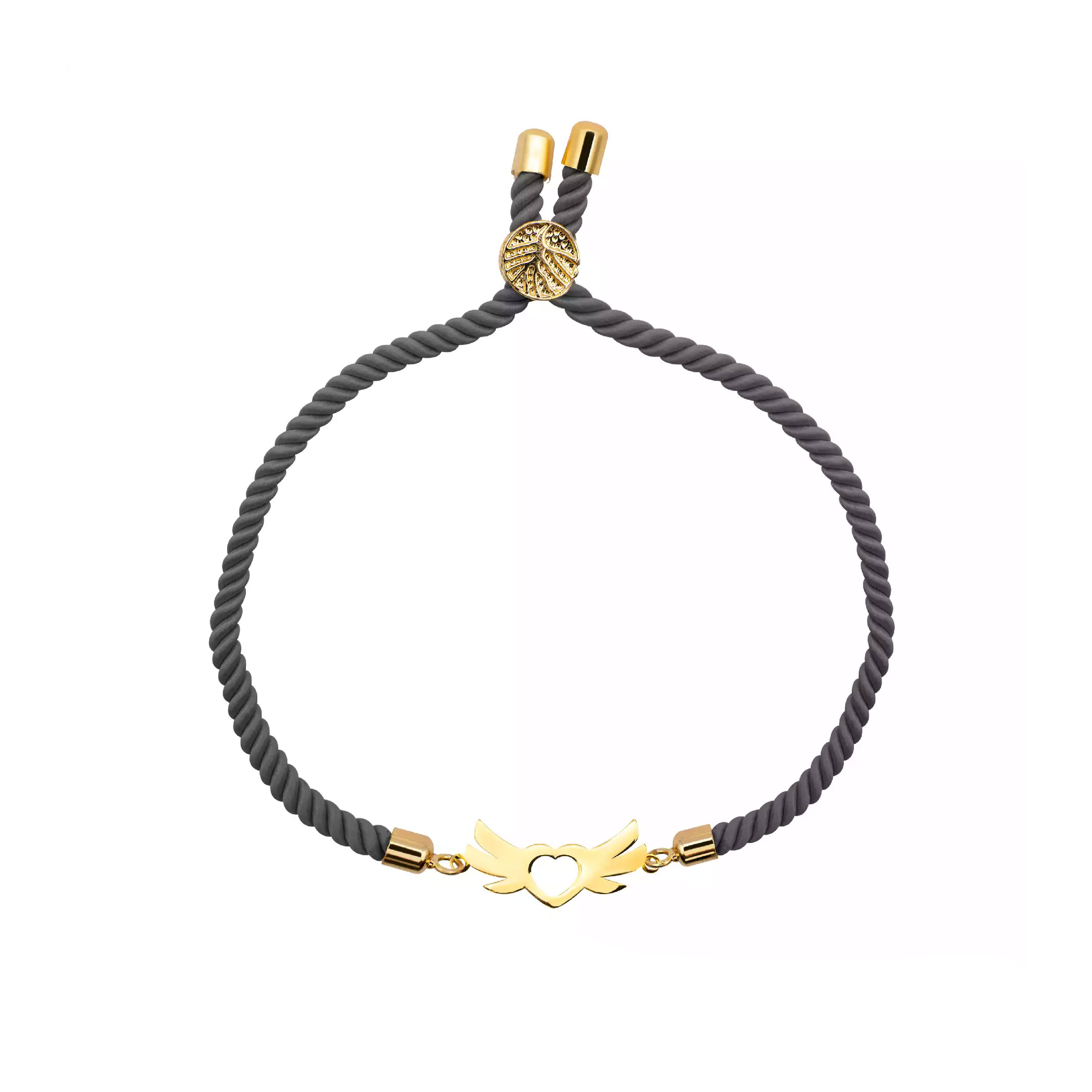 دستبند طلا 18 عیار زنانه روبی آرت گالری مدل آسانسوری قلب بالدار