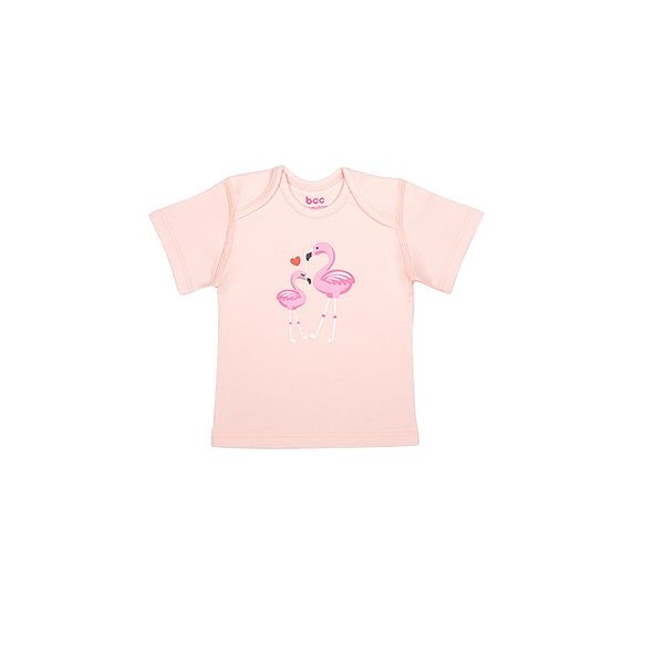 تی شرت آستین کوتاه نوزادی بی سی سی مدل flamingo