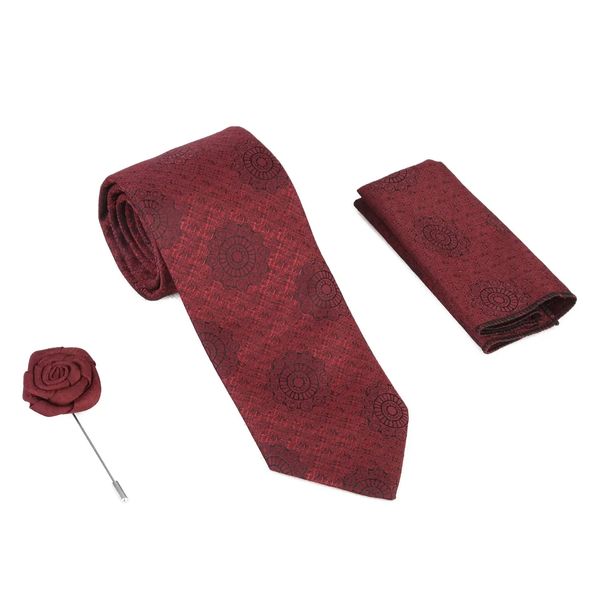 ست کراوات و دستمال جیب و گل کت مردانه مدل MDSS-CG1346