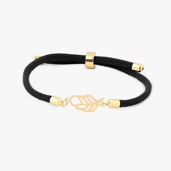 دستبند طلا عیار 18 زنانه طلای کامک مدل طرح برگ