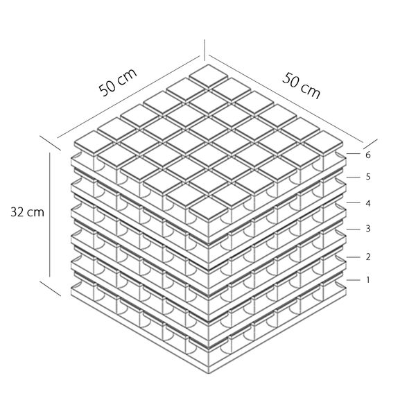 پنل آکوستیک مدل فلکسی A50 طرح مربع کد R05 بسته 6 عددی