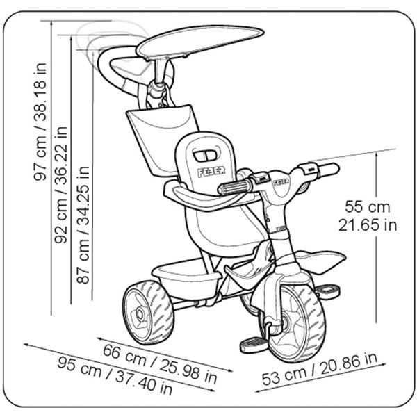 سه چرخه کودک مدل FEBER TRIKE BABY PLUS MUSIC