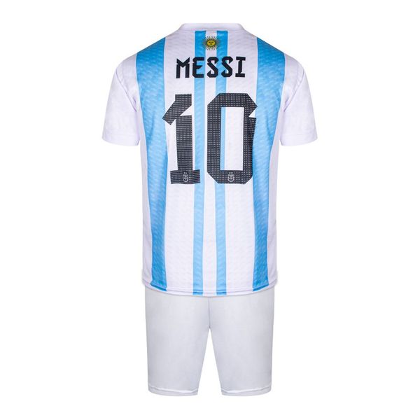 ست 5 تکه لباس ورزشی پسرانه مدل تیم ملی آرژانتین سه ستاره طرح مسی 2023