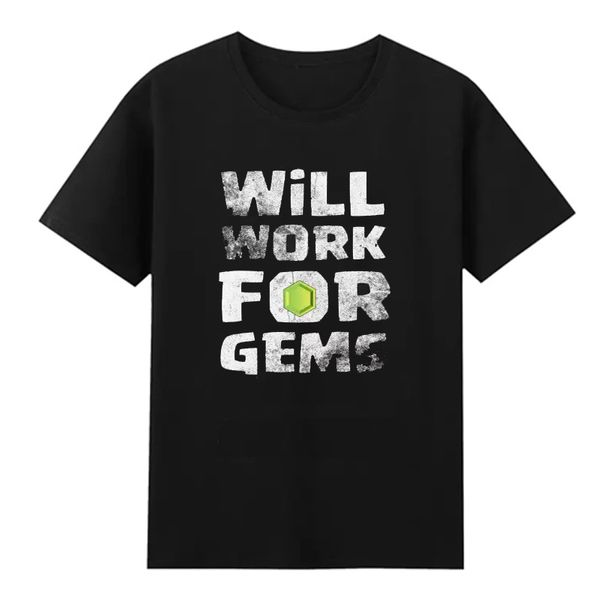 تی شرت لانگ آستین کوتاه  مردانه مدل Will Work For Gems