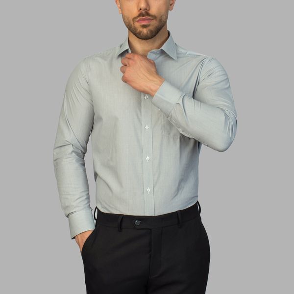 پیراهن آستین بلند مردانه مدل تترون راه ریز 108