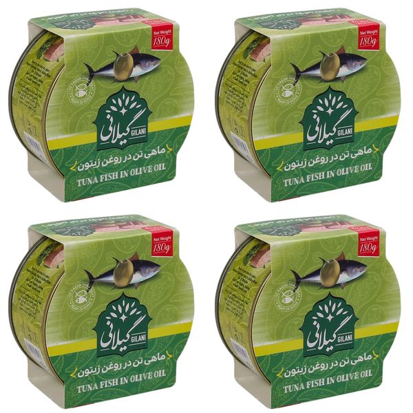 کنسرو ماهی تن در روغن زیتون گیلانی -180 گرم بسته 4 عددی