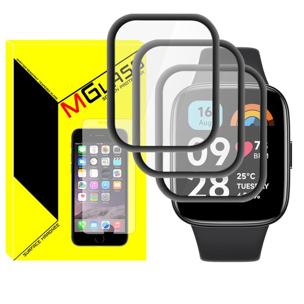 محافظ صفحه نمایش نانو ام‌گلس مدل Pmma-MG مناسب برای ساعت هوشمند شیائومی Redmi Watch 3 Active بسته سه عددی