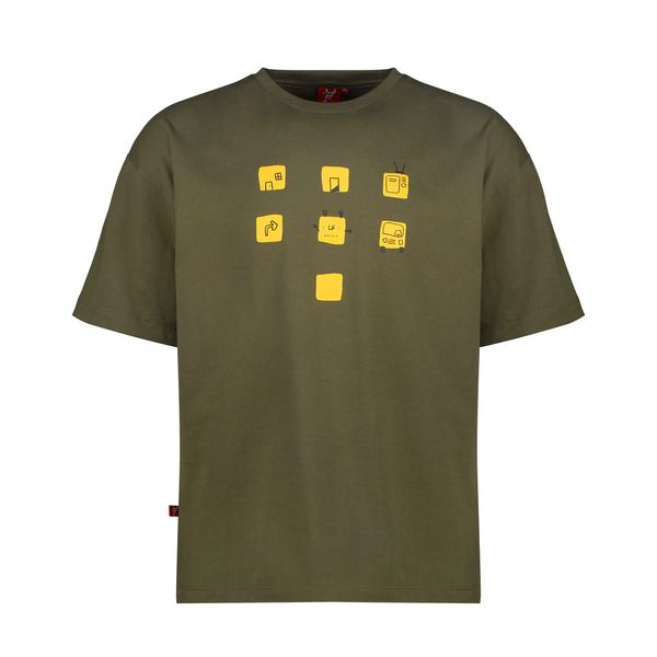 تی شرت آستین کوتاه مردانه تچر مدل مربع رنگ سبز