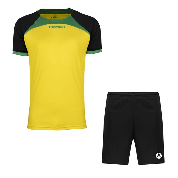 ست تی شرت و شلوارک ورزشی مردانه مکرون مدل ریو رنگ زرد