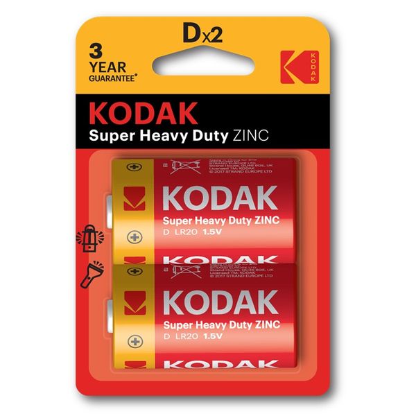 باتری D کداک مدل Super Heavy Duty ZINC بسته 2 عددی