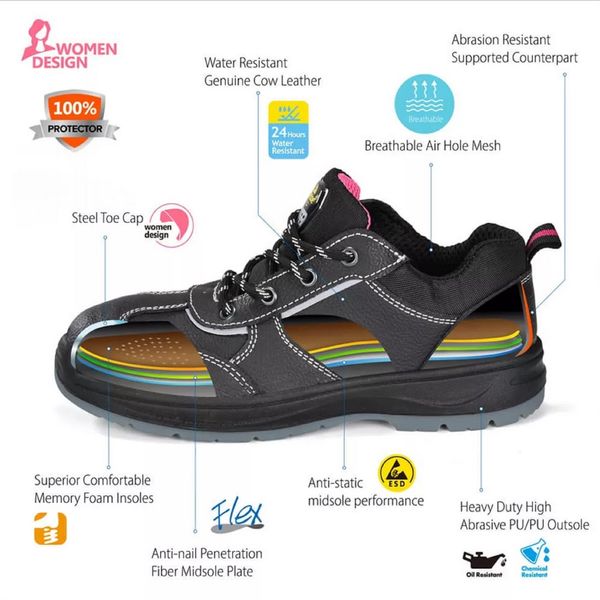 کفش ایمنی سیف تو مدل مهندسی آنتی استاتیک WOMEN DESIGN کد L-7508W