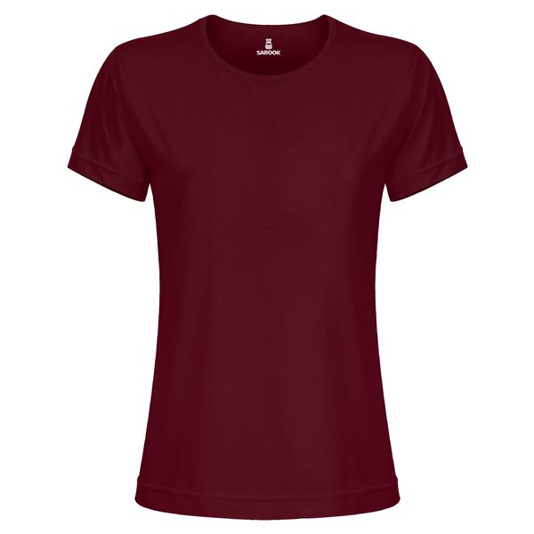 تی شرت آستین کوتاه زنانه ساروک مدل TSHPYR کد 04 رنگ زرشکی
