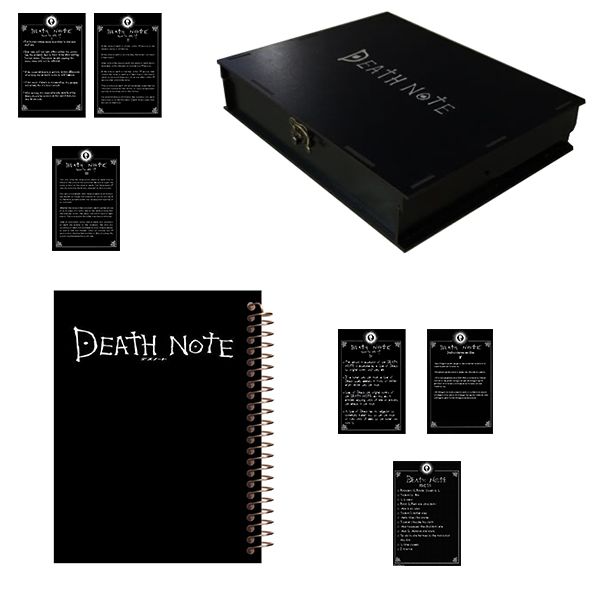 دفتر یادداشت مشایخ طرح انیمه مدل DEATHNOTE کد L100 به همراه جعبه و فتوکارت بسته 8 عددی 