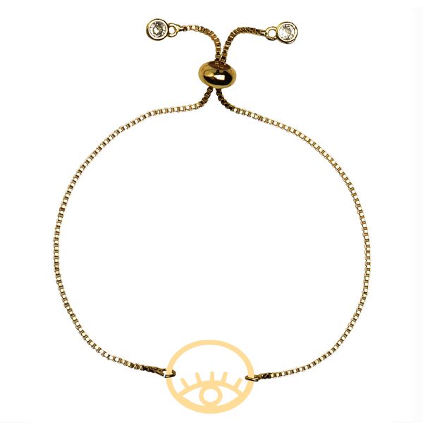 دستبند طلا 18 عیار زنانه کرابو طرح چشم نظر مدل Kr102215