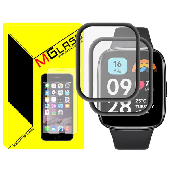 محافظ صفحه نمایش نانو ام‌گلس مدل Pmma-MG مناسب برای ساعت هوشمند شیائومی Redmi Watch 3 Active بسته دو عددی