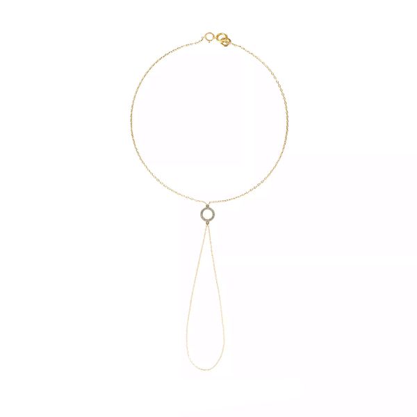 دستبند طلا 18 عیار زنانه روبی آرت گالری مدل تمیمه مینیمال حلقه