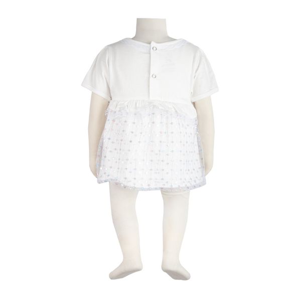 ست پیراهن و شورت نوزادی دخترانه آدمک مدل پروانه کد 127400 رنگ سفید
