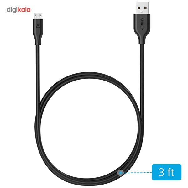کابل تبدیل USB به microUSB انکر  مدل A8132 PowerLine طول 0.9 متر