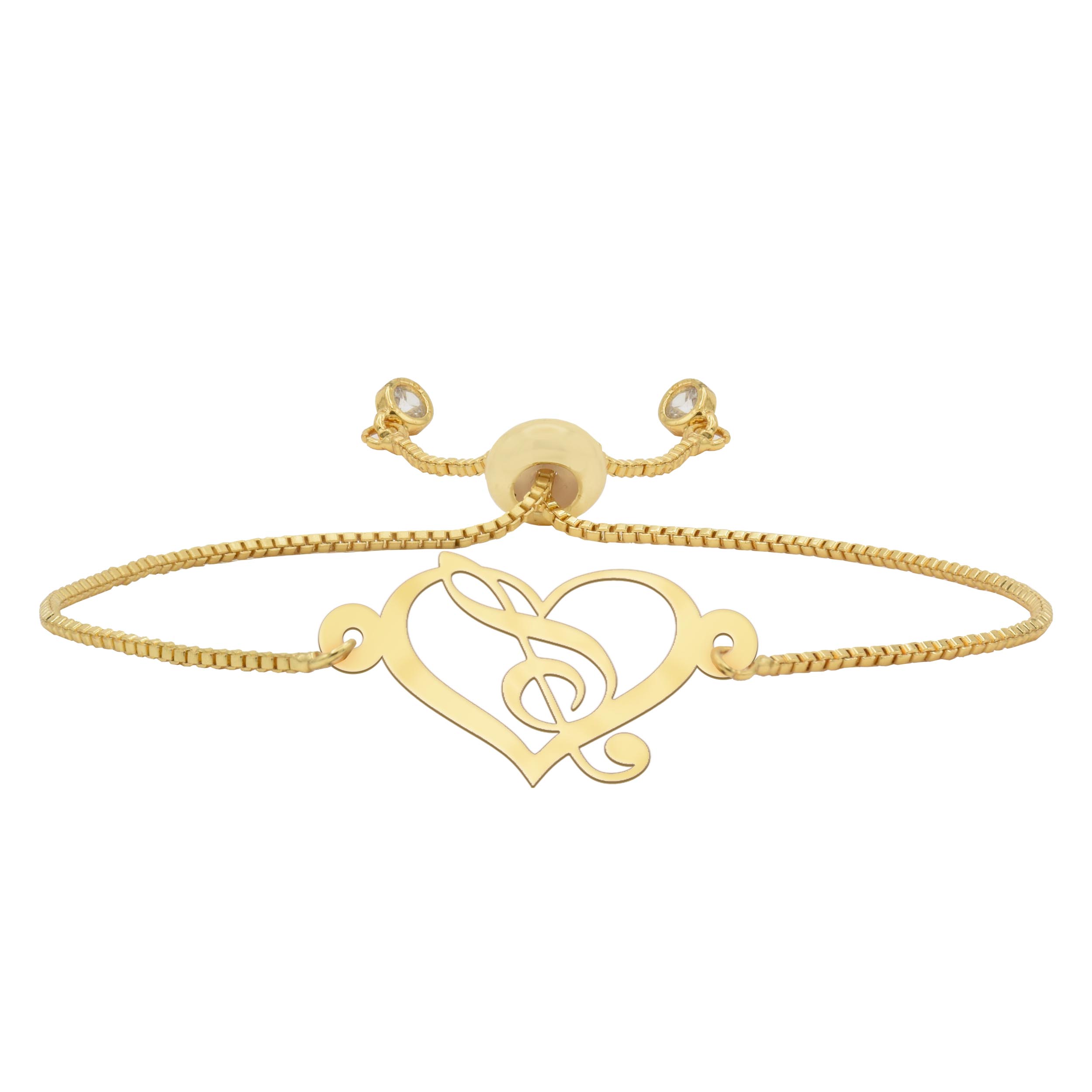 دستبند طلا 18 عیار زنانه شمیم گلد گالری مدل قلب D12