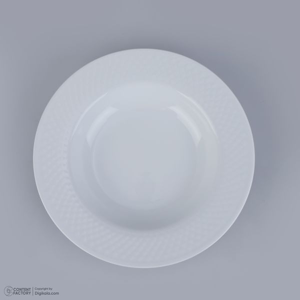 سرویس غذاخوری 28 پارچه چینی زرین ایران سری رادیانس مدل سفید درجه یک