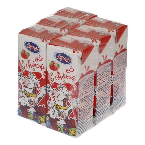 شیر توت فرنگی دومینو - 0.2 لیتر بسته 6 عددی