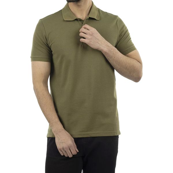 پولوشرت آستین کوتاه مردانه جوتی جینز مدل بیسیک کد 1551389 رنگ سبز زیتونی