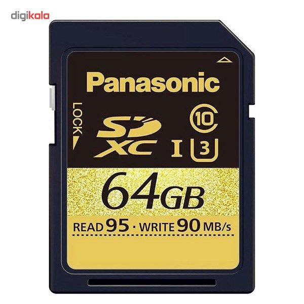 کارت حافظه SDXC پاناسونیک مدل RP-SDUD64GAK کلاس 10 استاندارد UHS-I U3 سرعت 95MBps ظرفیت 64 گیگابایت