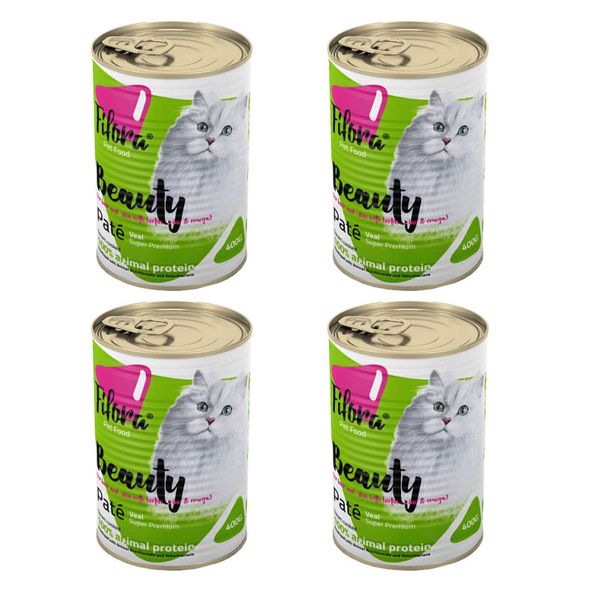 کنسرو غذای گربه فیفورا مدل Beauty Veal وزن 400 گرم بسته 4 عددی