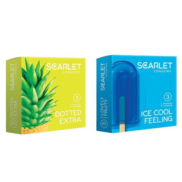 کاندوم اسکارلت مدل ICE COOL FEELING بسته 3 عددی به همراه کاندوم اسکارلت مدل DOTTED EXTRA