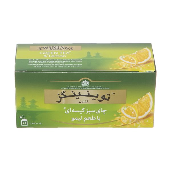 چای سبز کیسه ای با طعم لیمو توینینگز بسته 25 عددی 