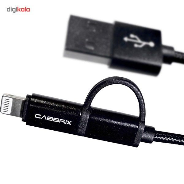 کابل تبدیل USB به microUSB و لایتنینگ کابریکس مدل 2 در 1 به طول 2 متر