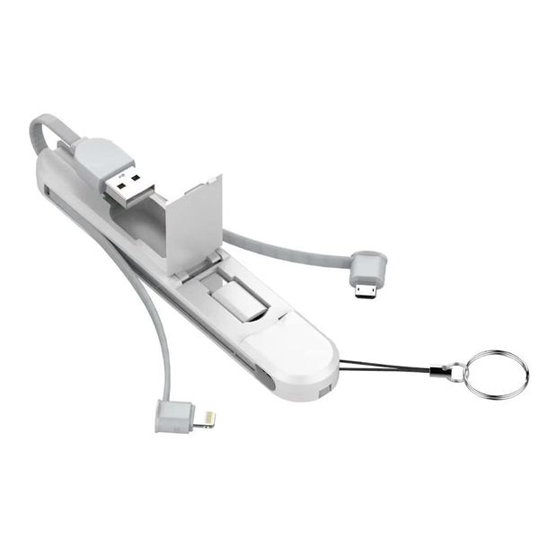 کابل تبدیل USB به USB-C/MicroUSB/لایتنینگ الدینیو مدل LC-130 طول 0.2 متر