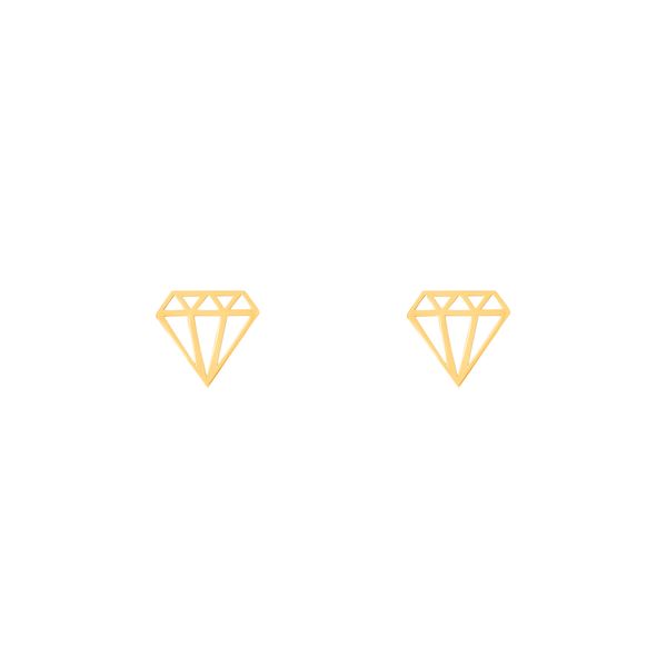 گوشواره طلا 18 عیار زنانه پرسته مدل الماس 