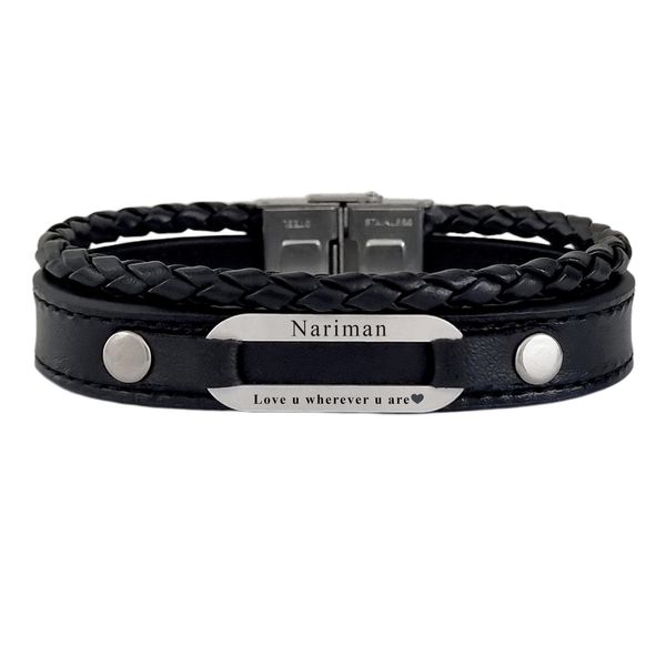 دستبند نقره مردانه لیردا مدل اسم نریمان 72500