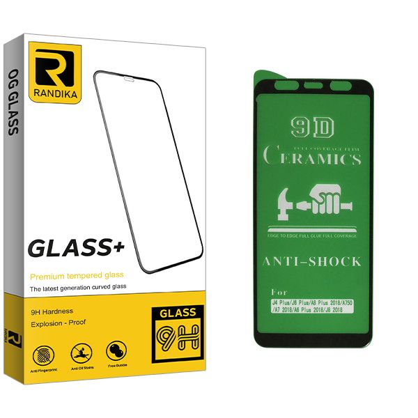 محافظ صفحه نمایش 9D راندیکا مدل GLD مناسب برای گوشی موبایل سامسونگ Galaxy J4 Plus/J6 Plus/A7 2018